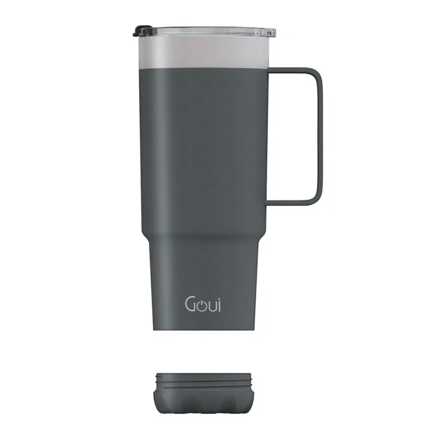 Goui Tumbler Stainless Steel Cup with Handle Gray