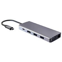 Powerology 11in1 USB-C Hub with VGA, Ethernet & HDMI