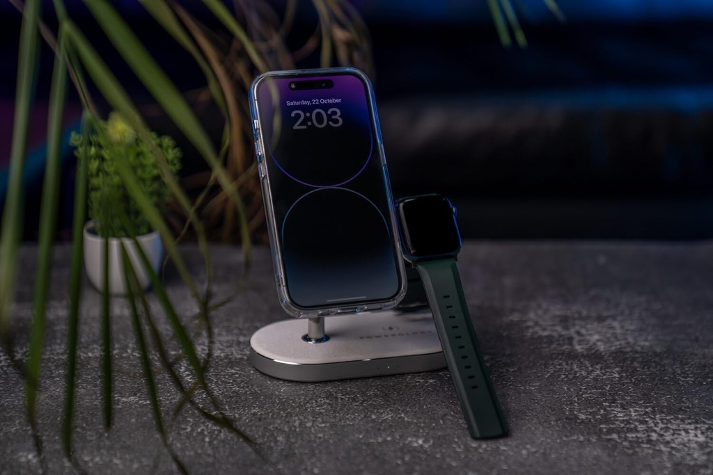 Powerology 3 in 1 MFi Charging Dock with Built-in Apple MagSafe