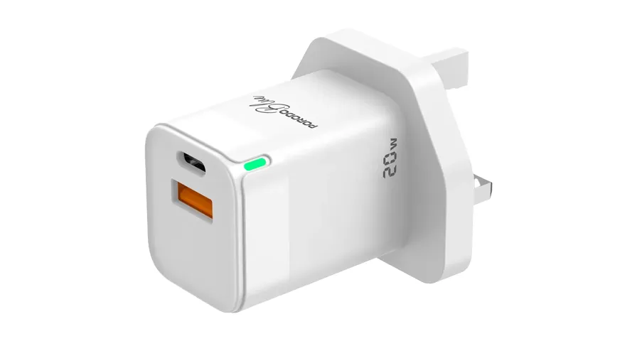 Porodo Blue Ultra-Quick Charger USB-A to USB-C (1m Lightning Cable Included) - White