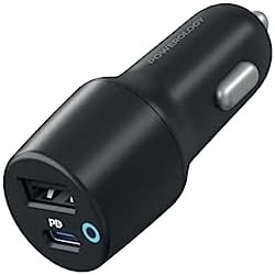 Powerology 32W Dual Port USB Car Charger with USB-C to Lightning Cable