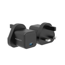 Powerology 35W Single Port Type-C GaN Charger with UK Plug - Black