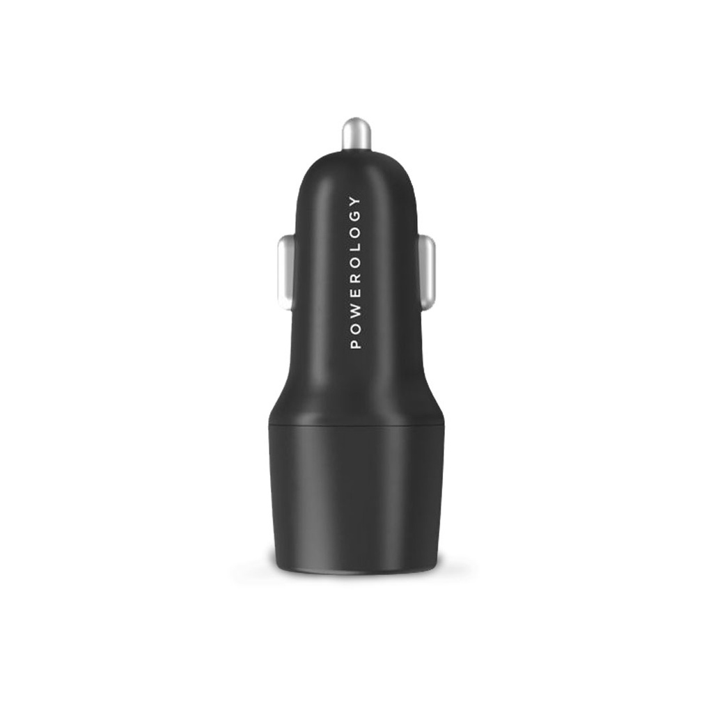 Powerology 47W Ultra-Quick Car Charger Dual Output Black