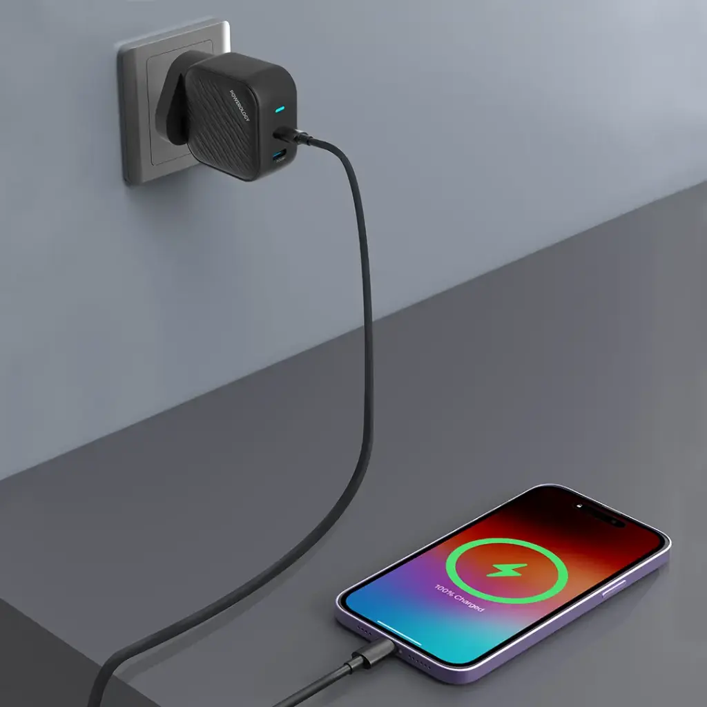 POWEROLOGY GAN DUAL-USB-C WALL CHARGER