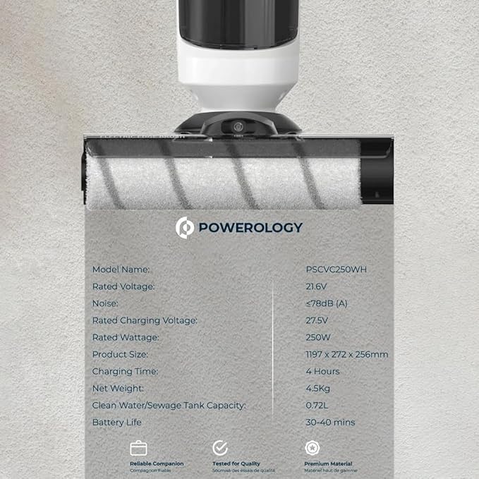 Powerology 4000mAh Multi Surface Self-Cleaning Vacuum