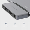 Powerology 4in1 USB-C Hub With Hdmi USB Aux