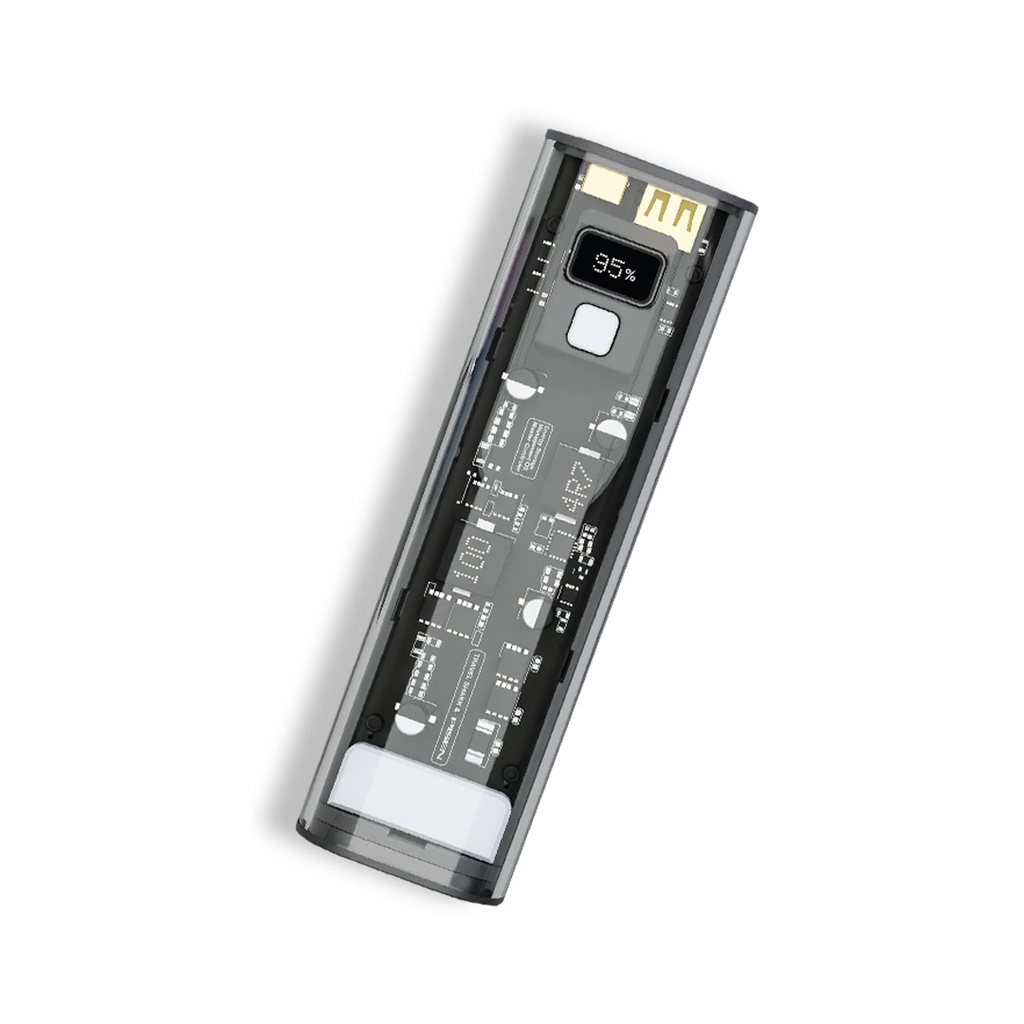 Powerology Crystalline Series Power Bank 24000mAh PD 100W – Dark Gray/Blue