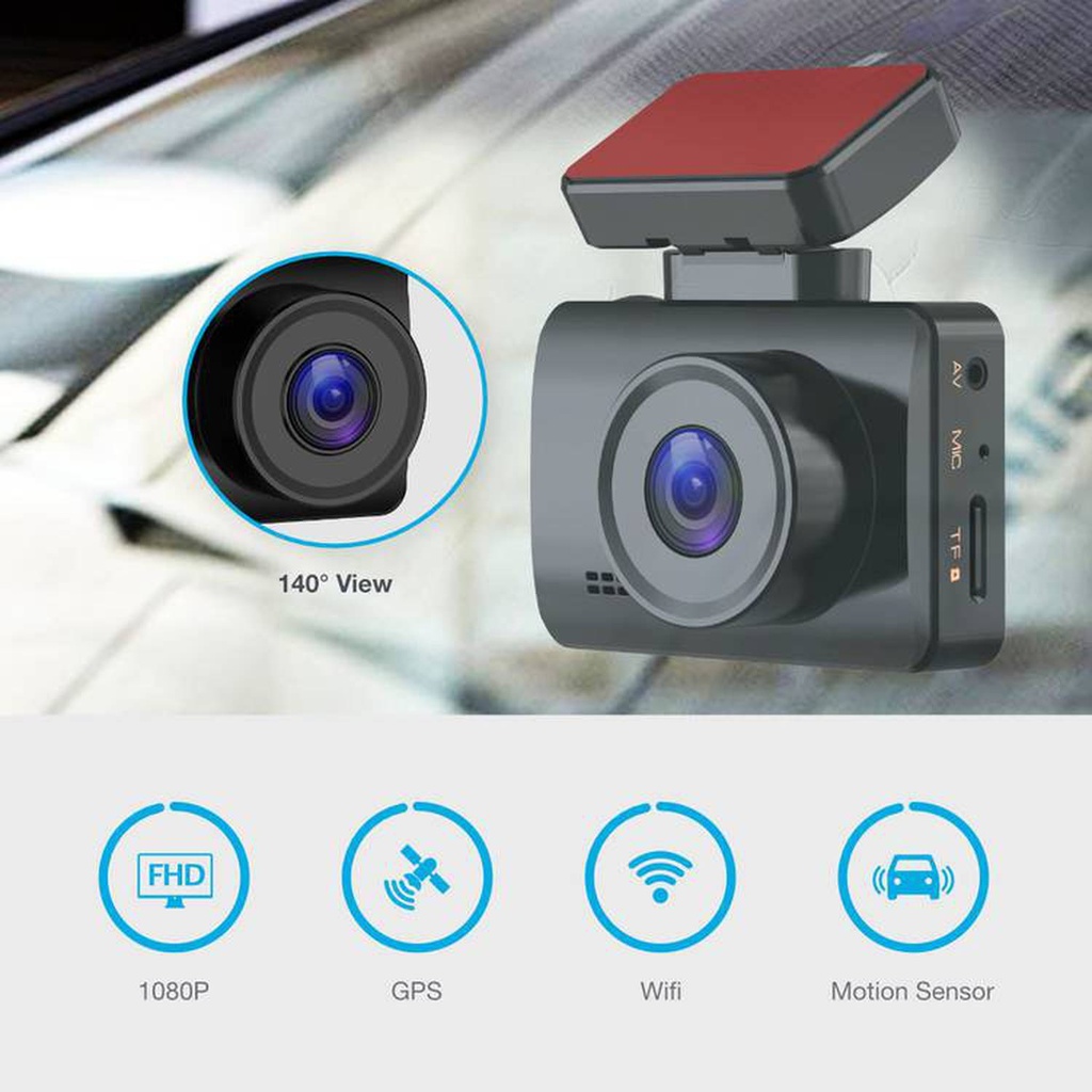 Powerology Dash Camera Pro 1080P, GPS coordinate, WIFI, 4-Lane Wide Angle