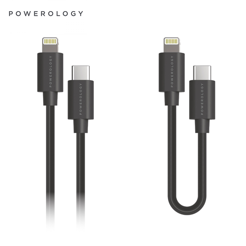Powerology Data Sync and Charging USB-C to Lightning Cable Combo