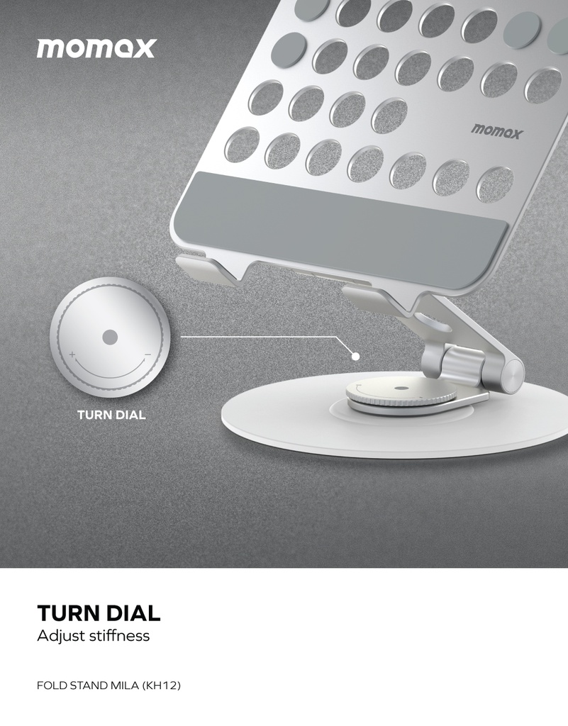 Momax Fold Stand Mila Rotatable Tablet Stand Silver