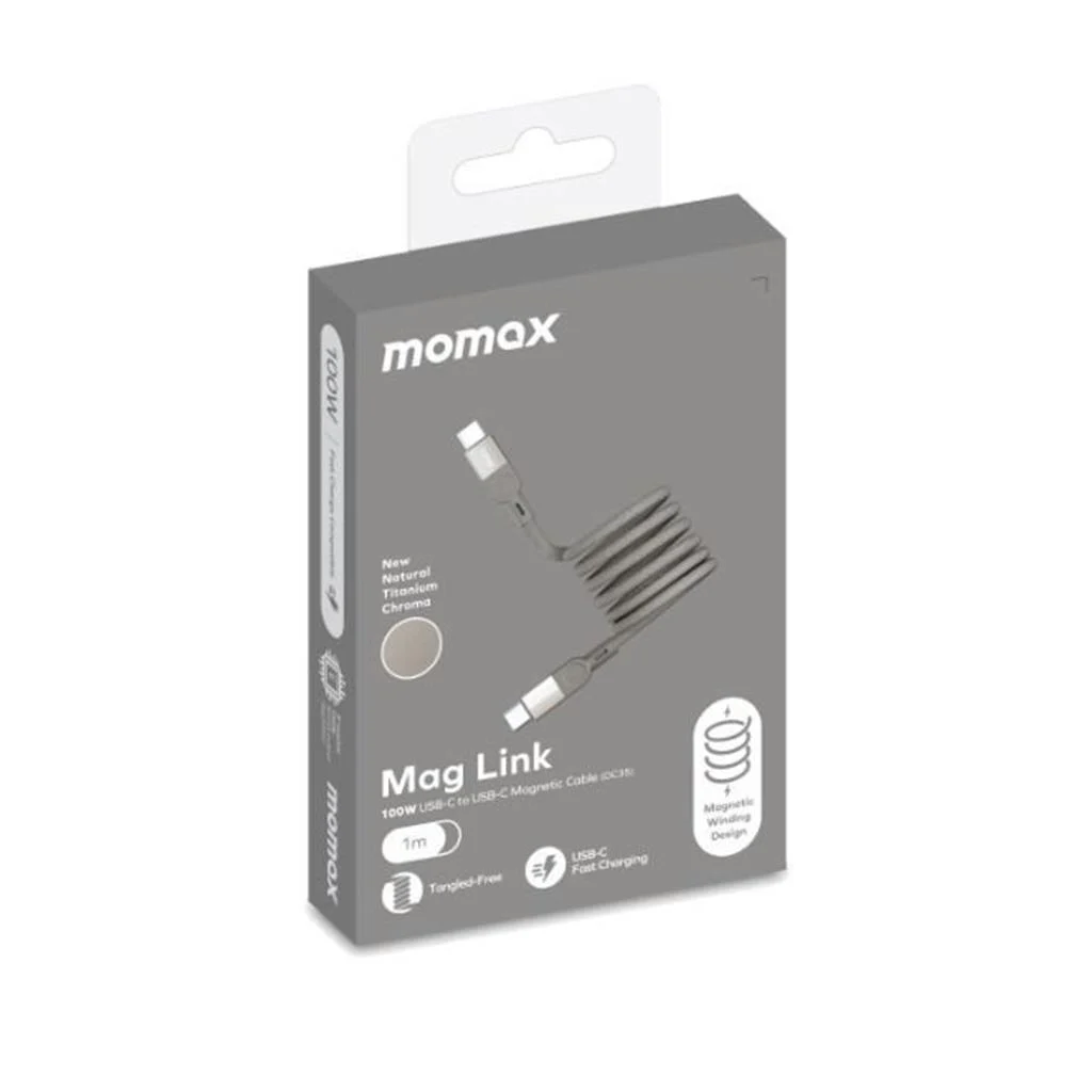 Momax Elite Mag Link 100W USB-C to USB-C Magnetic Cable 1M
