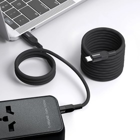 Momax Elite Mag Link 100W USB-C to USB-C Magnetic Cable 1M Black