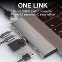 Momax ONELINK 7-in-1 USB-C Hub, 100W PD – Grey