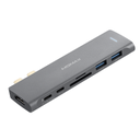 Momax ONELINK 7-in-1 USB-C Hub, 100W PD – Grey