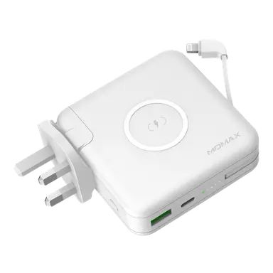 Momax 3 in 1 Power Adapter Set Q.Power Plug USB Wall Charger Bank White