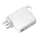 Momax 3 in 1 Power Adapter Set Q.Power Plug USB Wall Charger Bank White