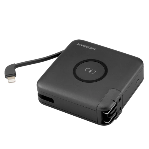Momax Q.Power Plug Wireless Portable Pd Charger & Power Bank 6700mah Black