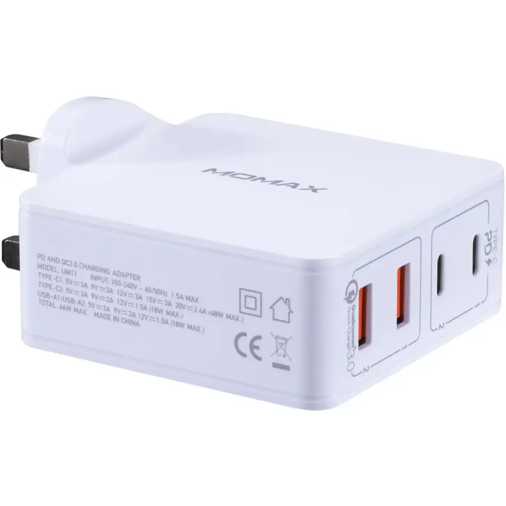 Momax 4-Port Charger Adapter White