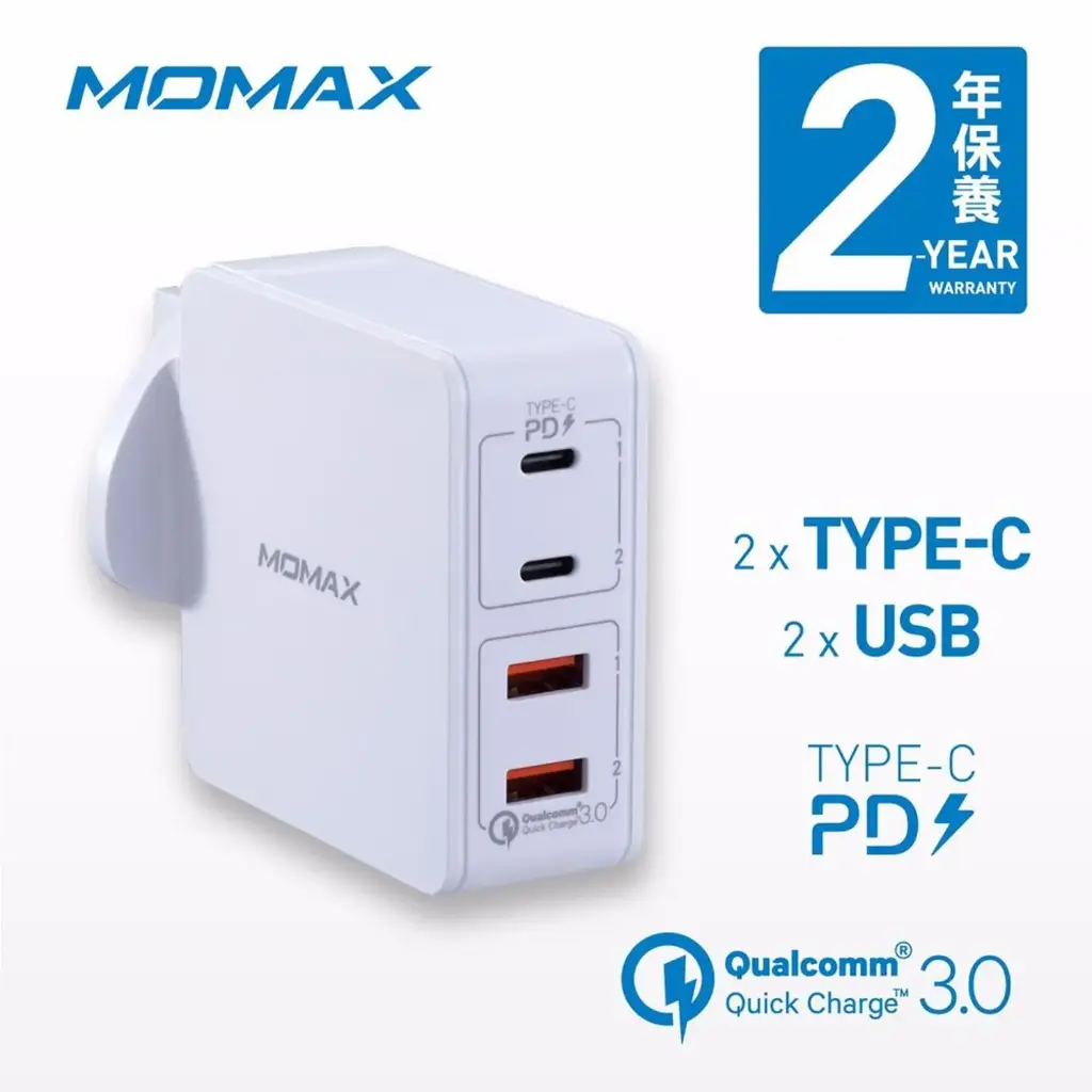 Momax 4-Port Charger Adapter White