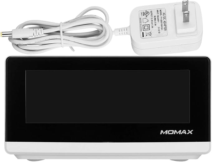 Momax 2-in-1 Q.Clock Digital Alarm Clock with Wireless Charging Dock QI Charger Station