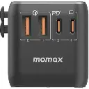 Momax 1-World 100W Gan 4 Port Ac Travel Adaptor Black