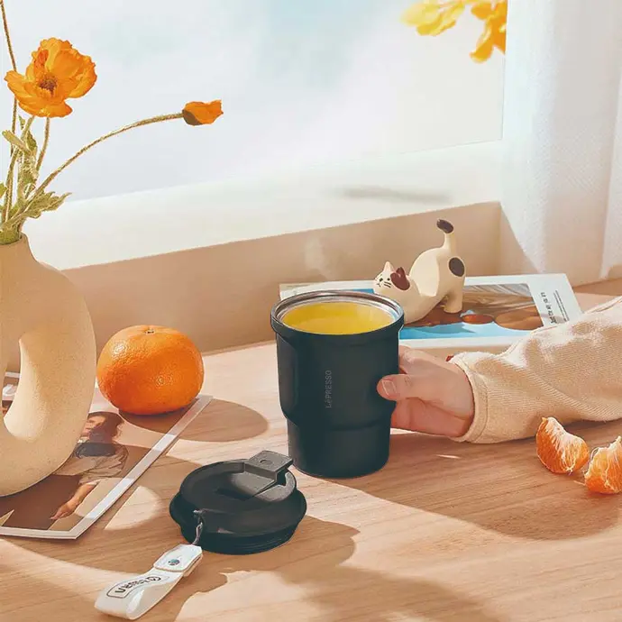 Lepresso Insulated Tumbler Hot & Cold Drinks - Black