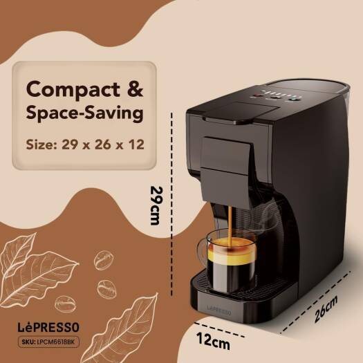 LePresso Trezza Multi-Capsule Coffee Machine 20 Bar, Compatible with Nespresso/Dolce Gusto/Powde