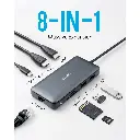 Anker 8in1 USB-C Hub, 100 Watts,10Gbps USB Ports, 4K