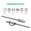 Zendure - 2in1 Micro USB Cable With Lightning Adapter