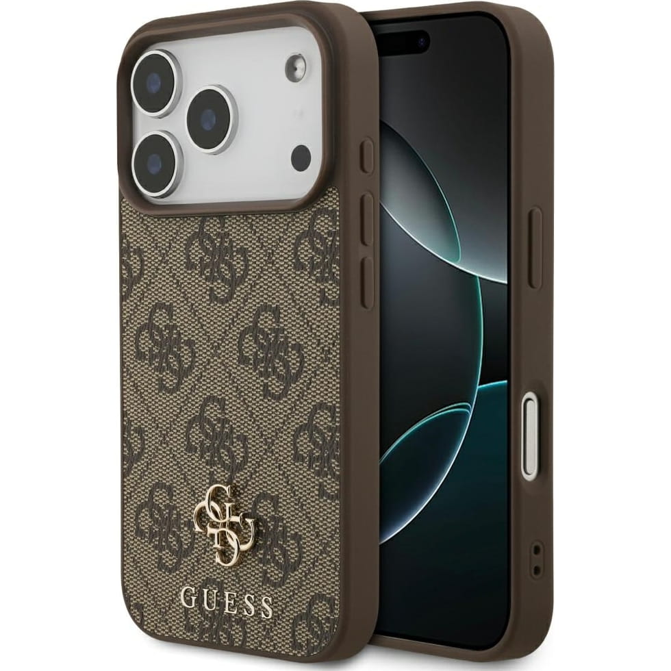 Guess MagSafe Leather Case for iPhone 17 Pro Max Brown