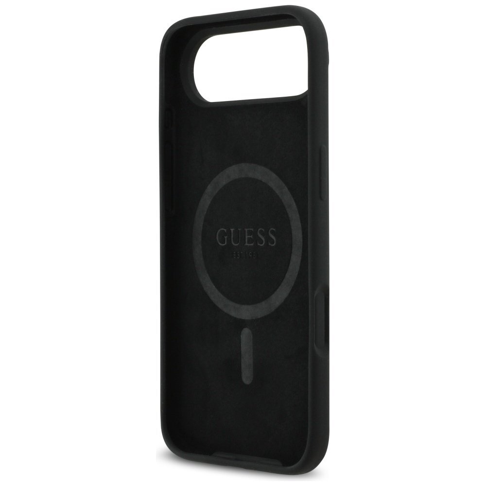 iPhone 17 Air Guess Silicone Triangle Logo Case with MagSafe - Black