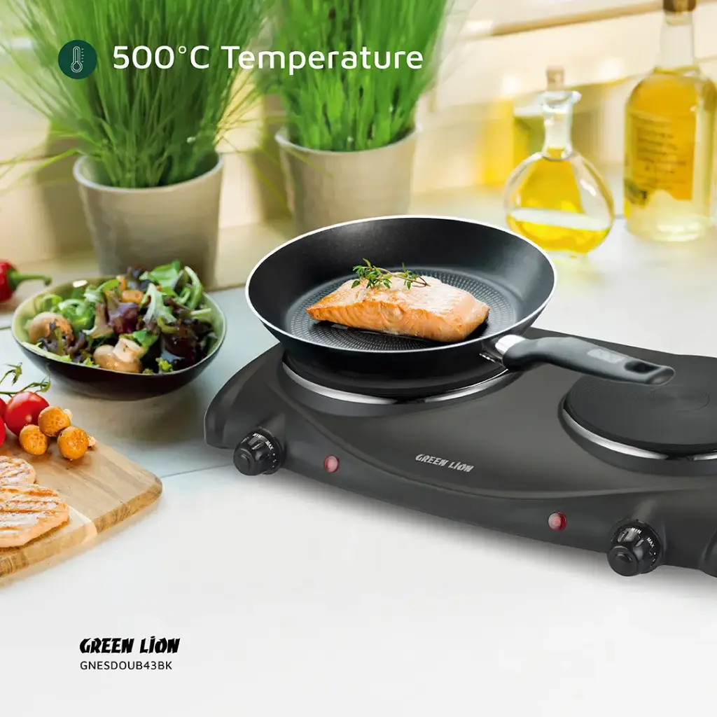 Green Lion Electric Stove Double Hot Plate - Black