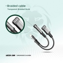 Green Lion Earphone Adapter (12cm) Lightning To Lightning (Charging) + 3.5 (Audio)