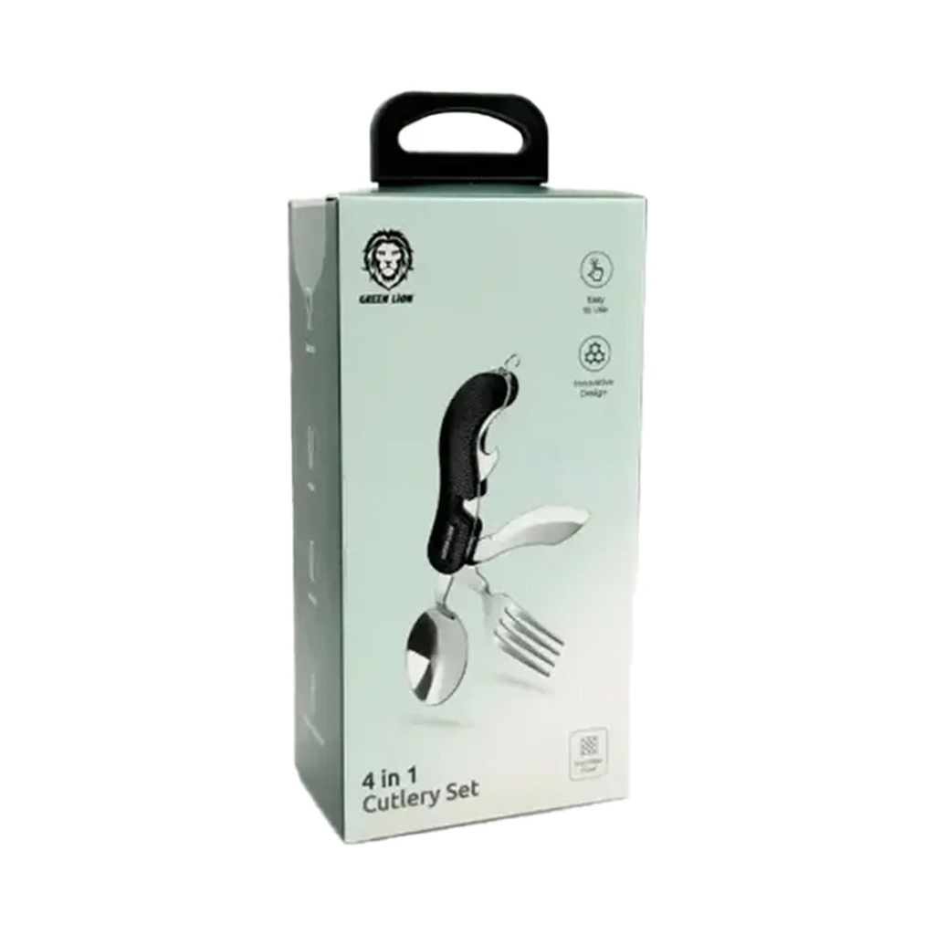 Green Lion 4 in 1 Cutlery Set - Black