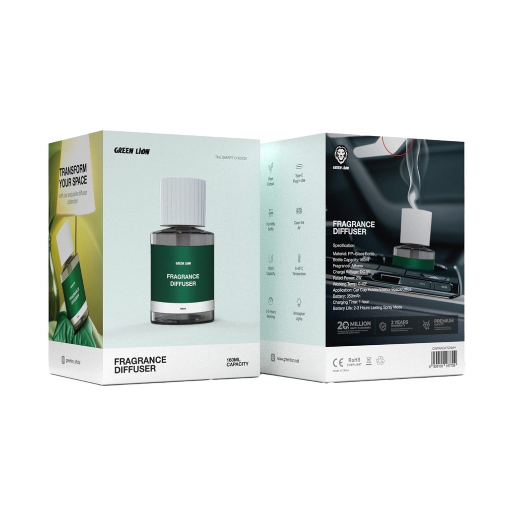 Green Lion Fragrance Diffuser 160ml - Black