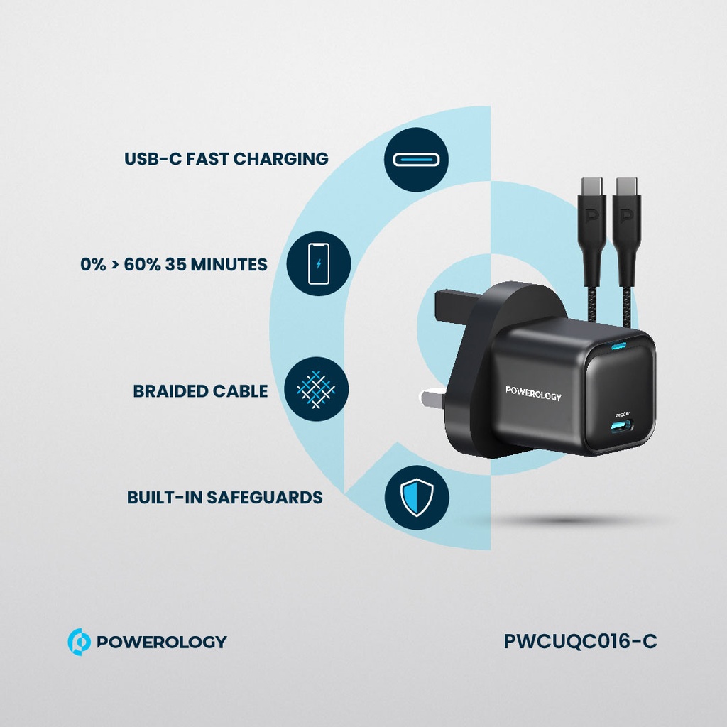 Powerology Ultra-Compact Gan Charger