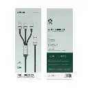 Green Lion 3-in-1 Cable Braided USB-A to C+C+L - Black + Dark Green