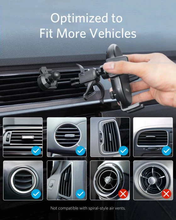 Anker Power Wave 7.5 Car Amount With 2 Port Quick Charging