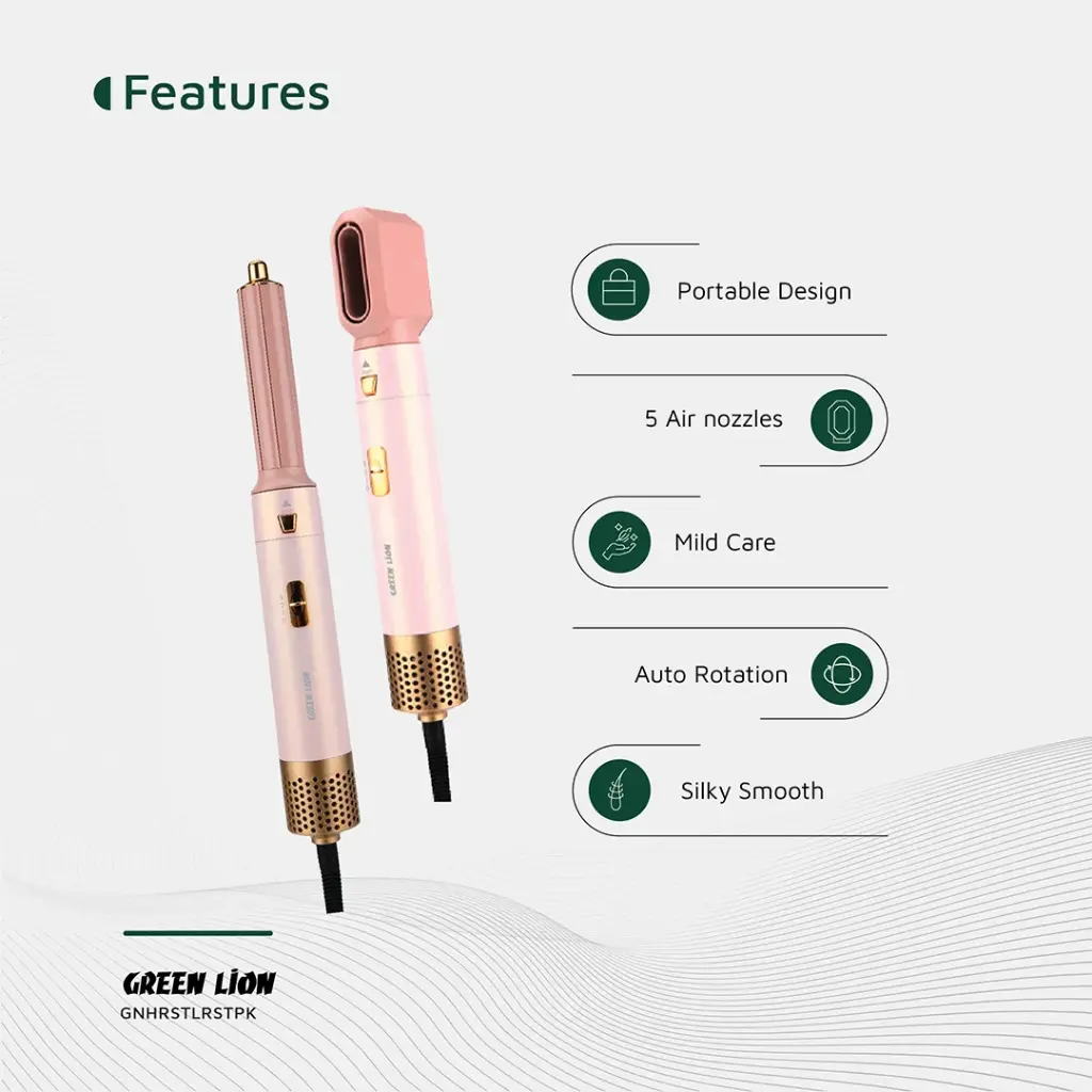 Green Lion 5 in 1 Professional Hair Styler 2 - Pink