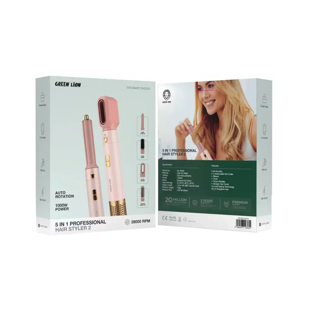 Green Lion 5 in 1 Professional Hair Styler 2 - Pink
