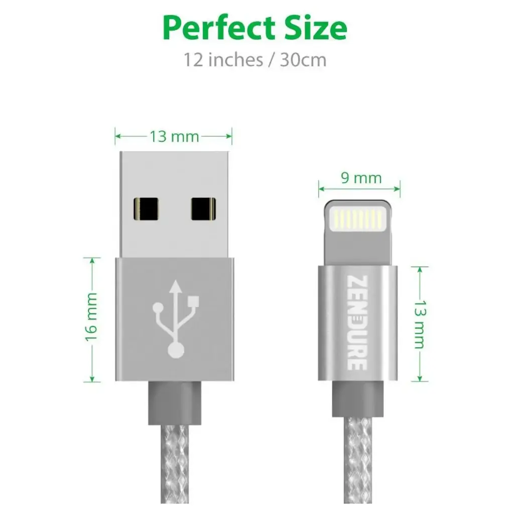 Zendure Braided Aluminum Charge/Sync Lightning Cable