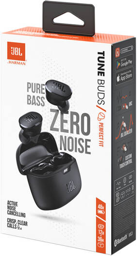 JBL Tune Buds True Wireless Noise Cancellling Earbuds, Pure Bass Sound, Bluetooth 5.3, LE Audio Support, Smart Ambient, 4-Mic Technology, 48H Battery, Water and Dust Resistant - Black 