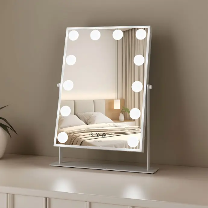 Green Lion Glam Shine Makeup Mirror 9 LED Lights - White
