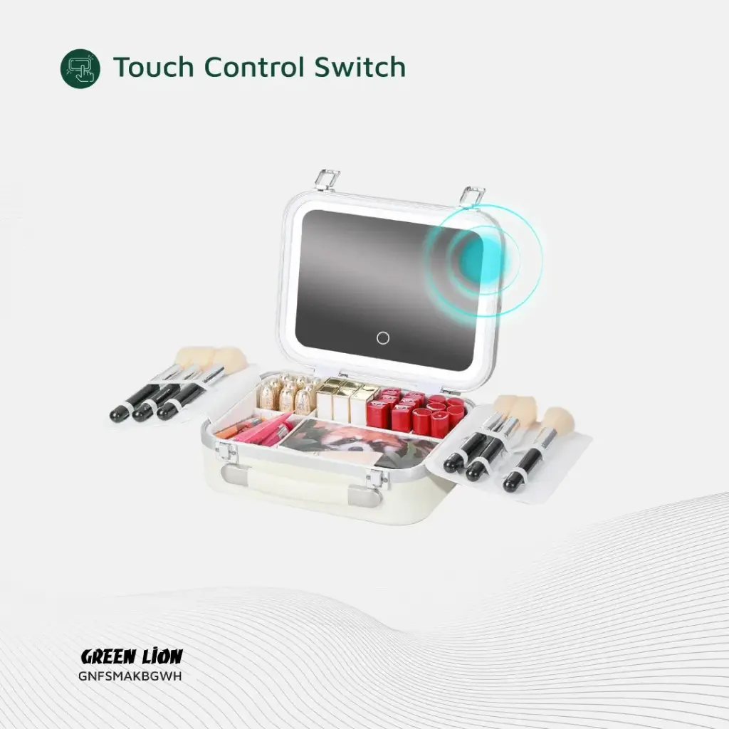 Green Lion Fest Makeup Bag - White