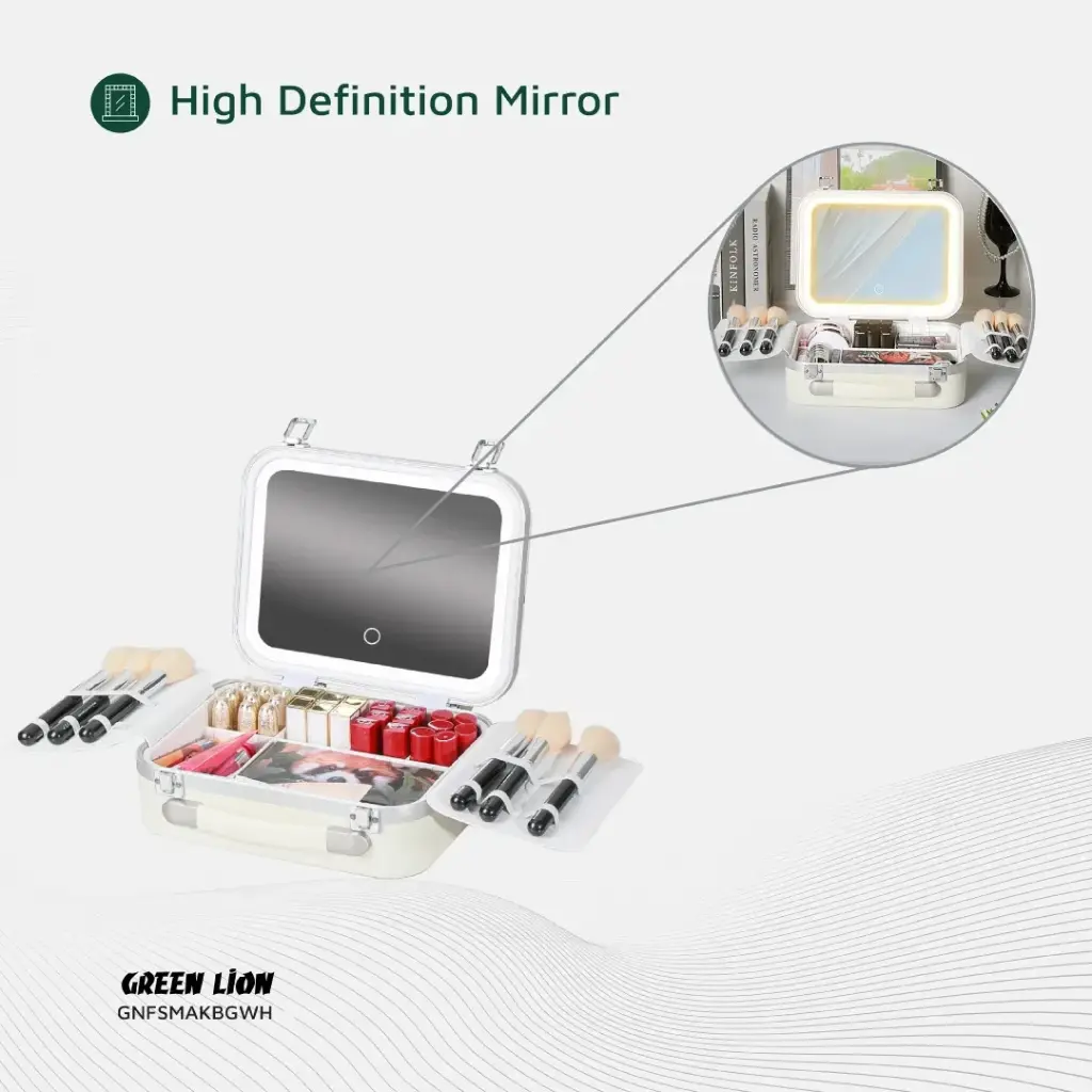 Green Lion Fest Makeup Bag - White