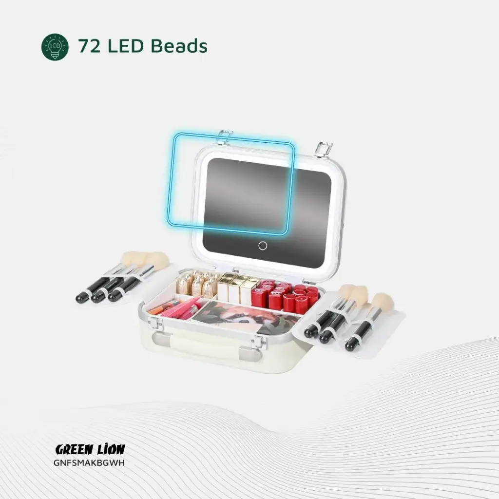 Green Lion Fest Makeup Bag - White