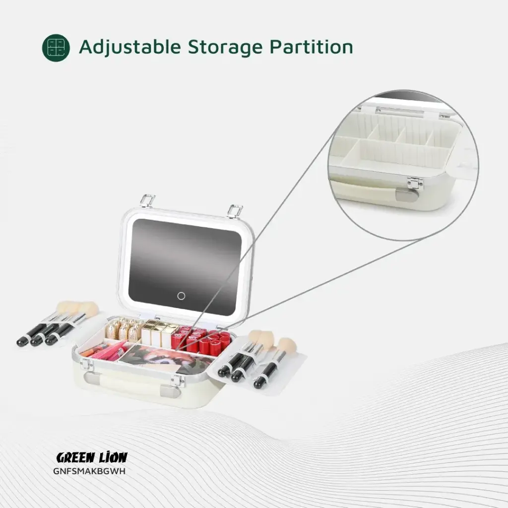 Green Lion Fest Makeup Bag - White