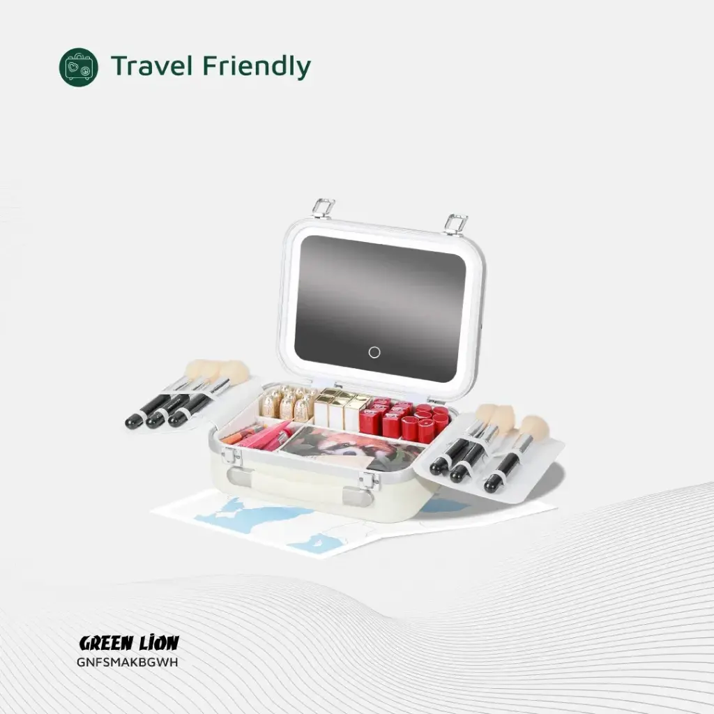 Green Lion Fest Makeup Bag - White