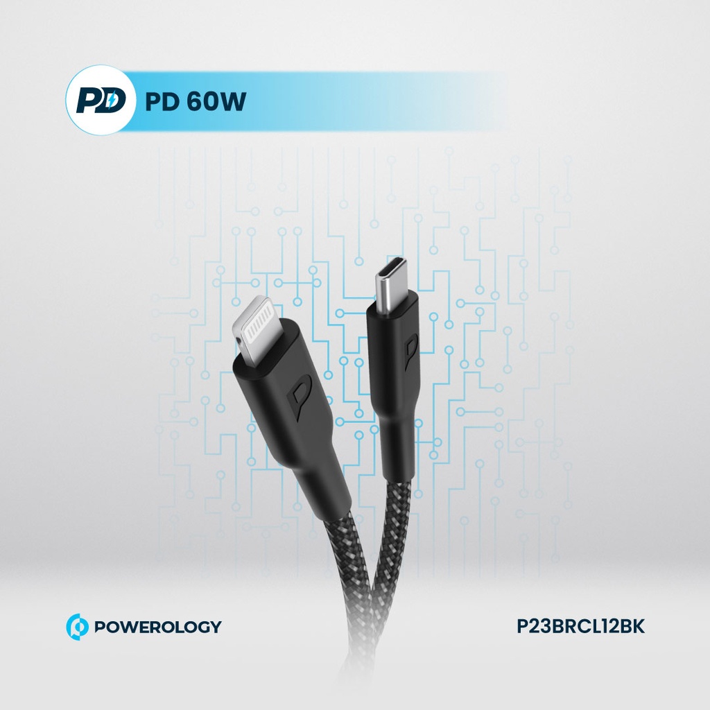 Powerology Braided Usb-C To Lightning 1.2 M