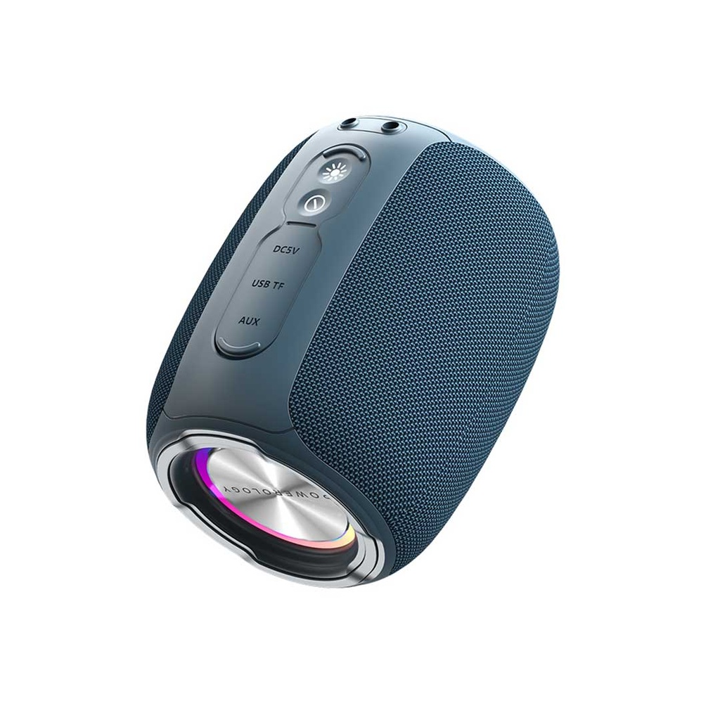 Powerology Ghost Speaker, Bluetooth 5.0, Water-Resistant, 1500mAh Battery Capacity Blue